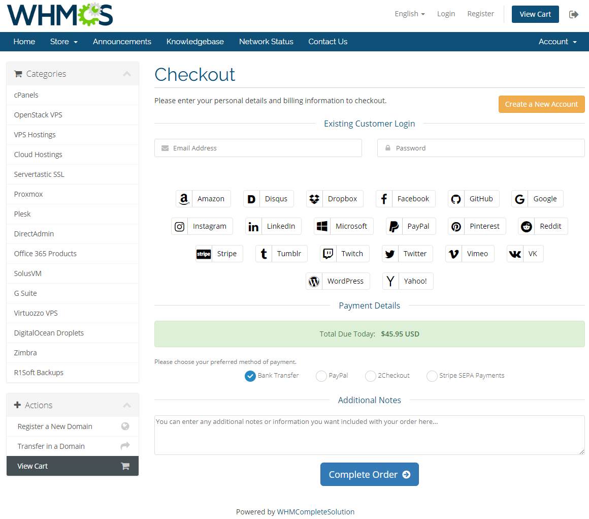 Social Media Login For WHMCS: Screen 4