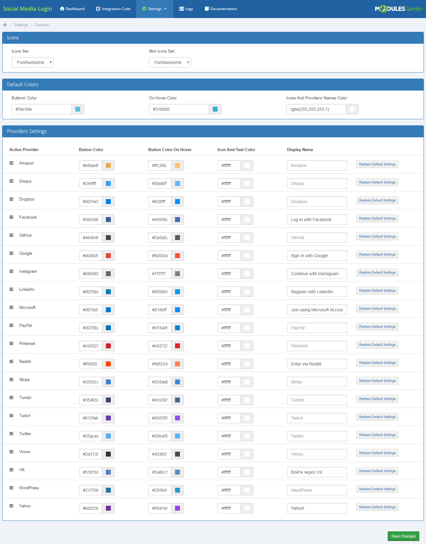 Social Media Login For WHMCS: Screen 8