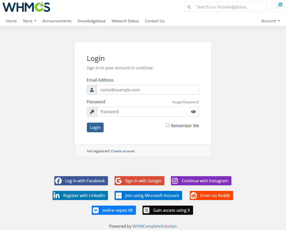 Social Media Login For WHMCS: Module Screenshot 2
