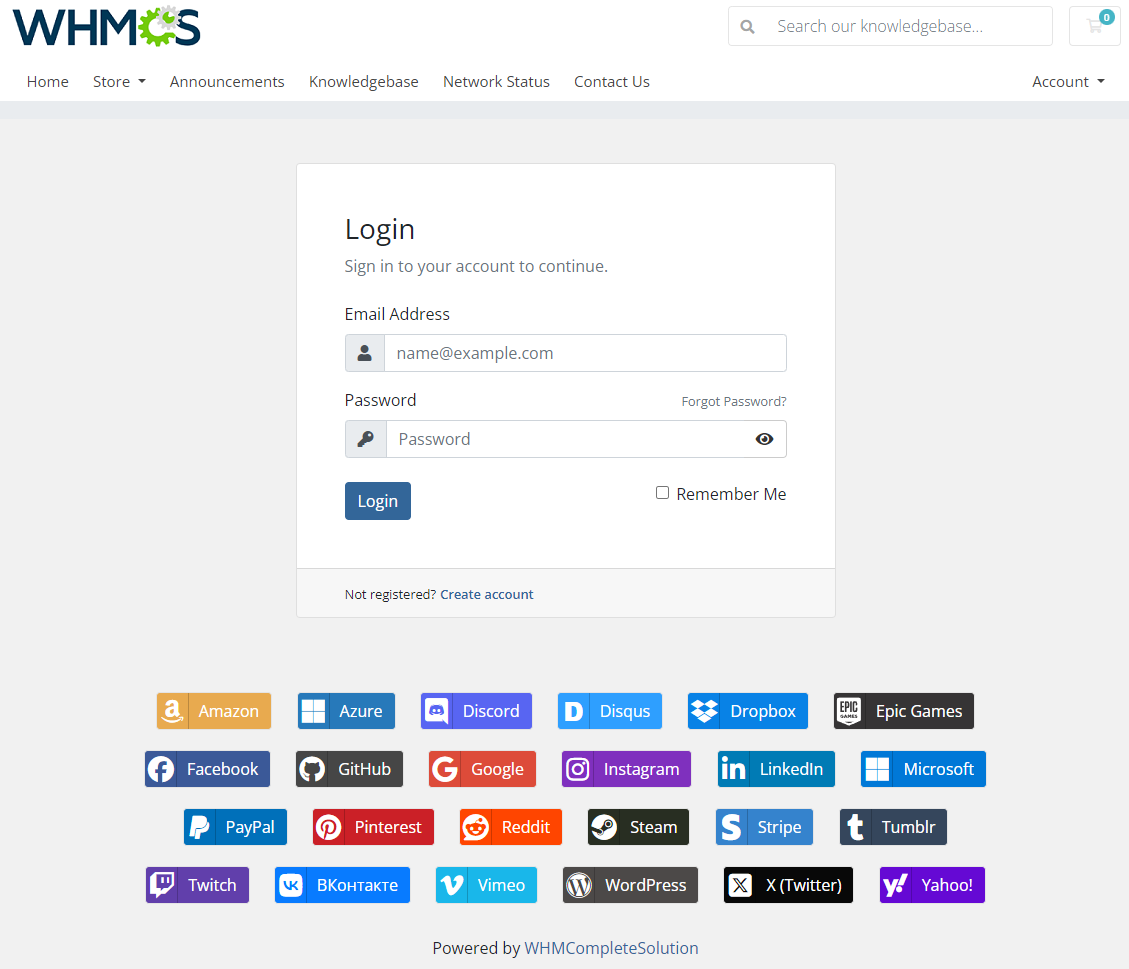 Social Media Login For WHMCS: Module Screenshot 1