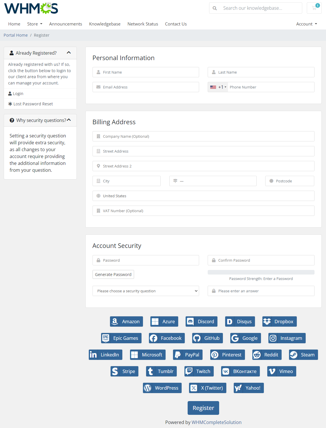 Social Media Login For WHMCS: Module Screenshot 5