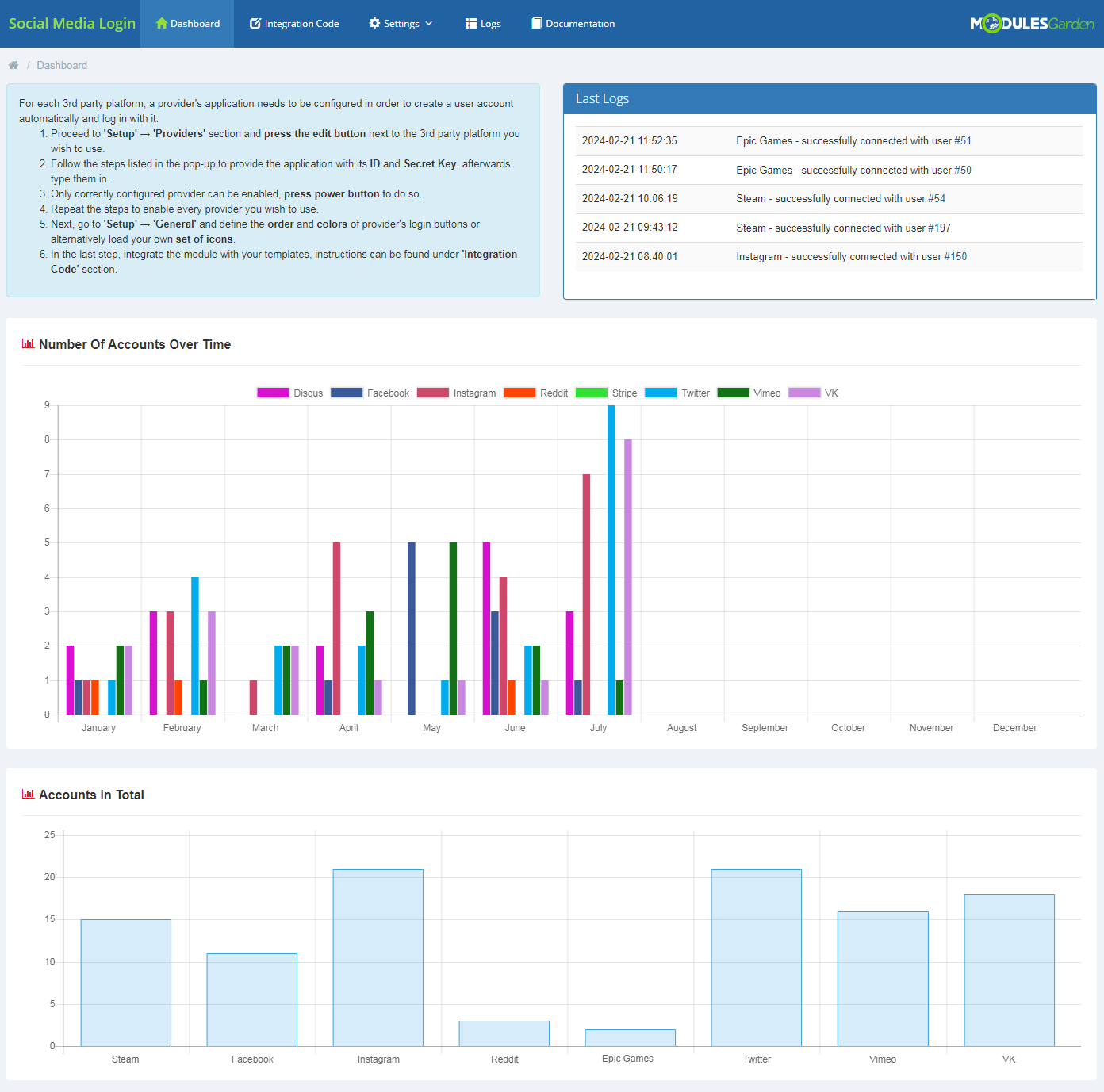 Social Media Login For WHMCS: Module Screenshot 7