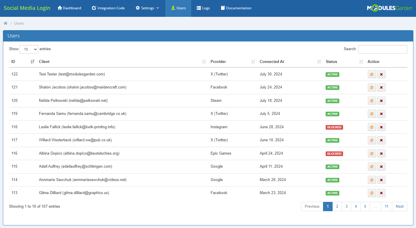 Social Media Login For WHMCS: Module Screenshot 11
