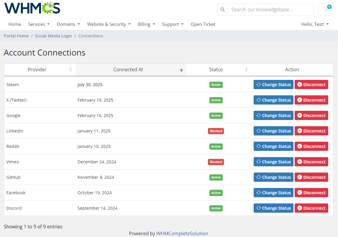 Social Media Login For WHMCS: Module Screenshot 6