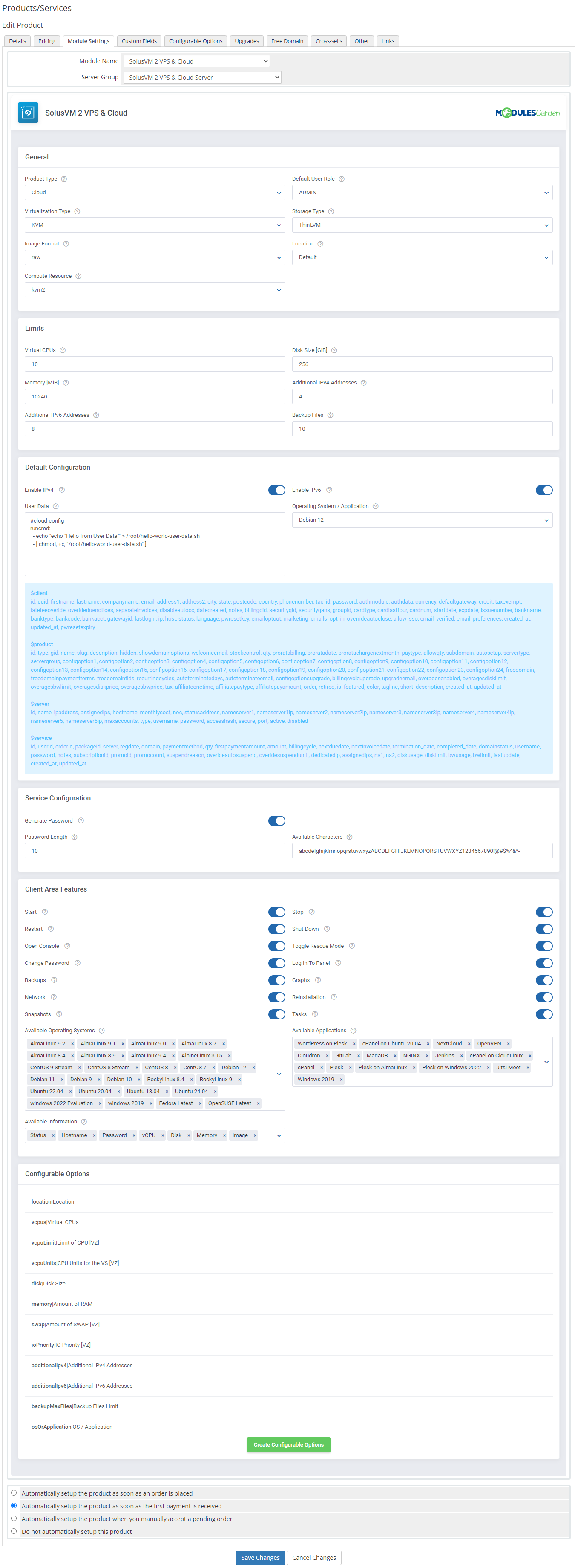 SolusVM 2 VPS & Cloud For WHMCS: Module Screenshot 20