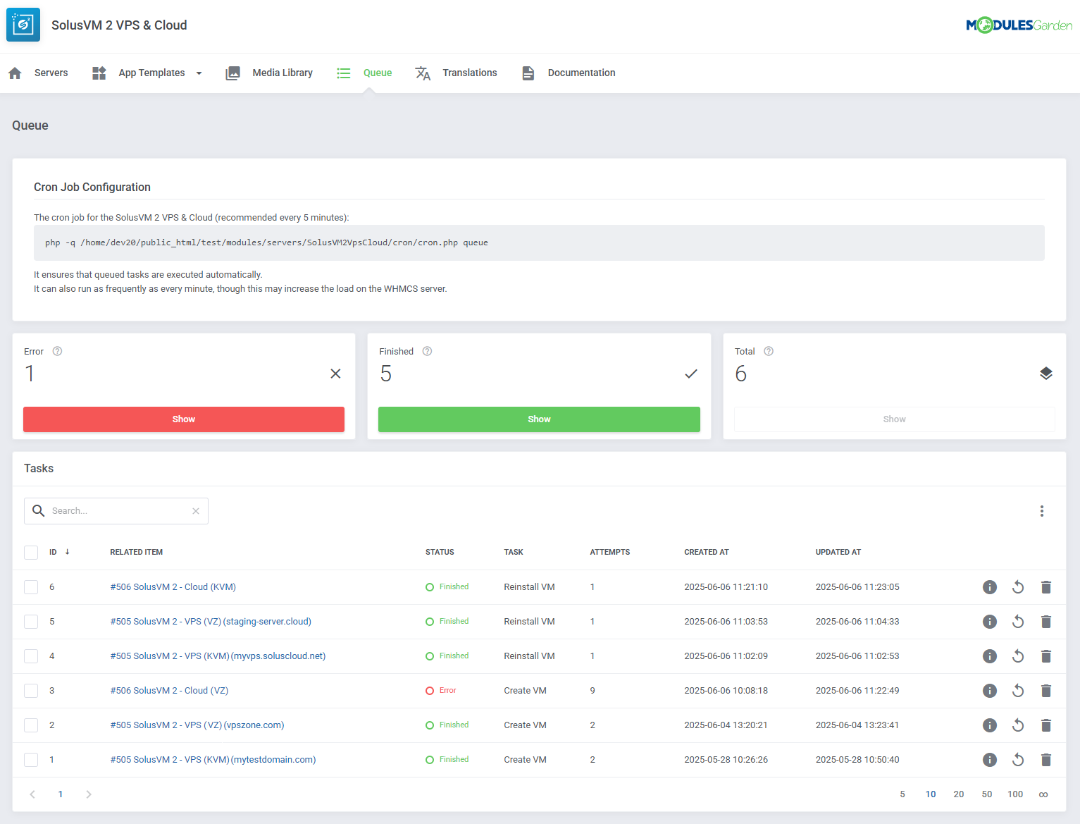 SolusVM 2 VPS & Cloud For WHMCS: Module Screenshot 23