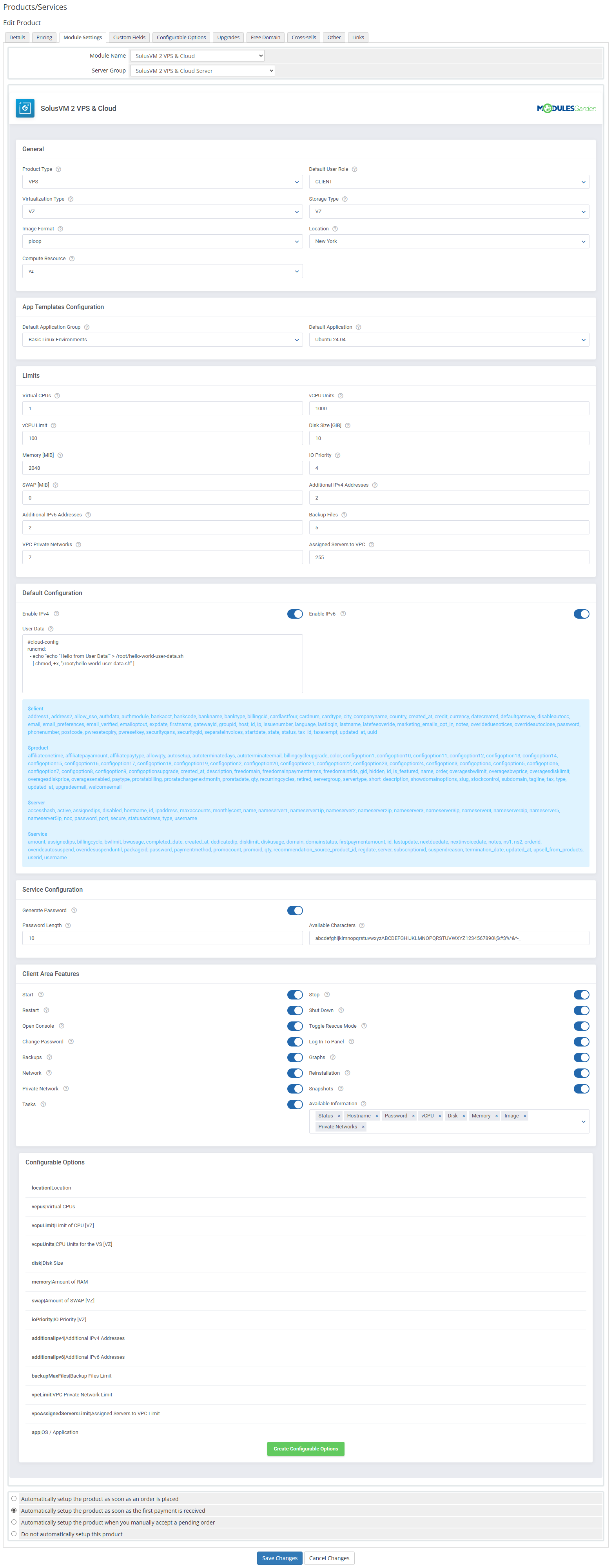 SolusVM 2 VPS & Cloud For WHMCS: Module Screenshot 26