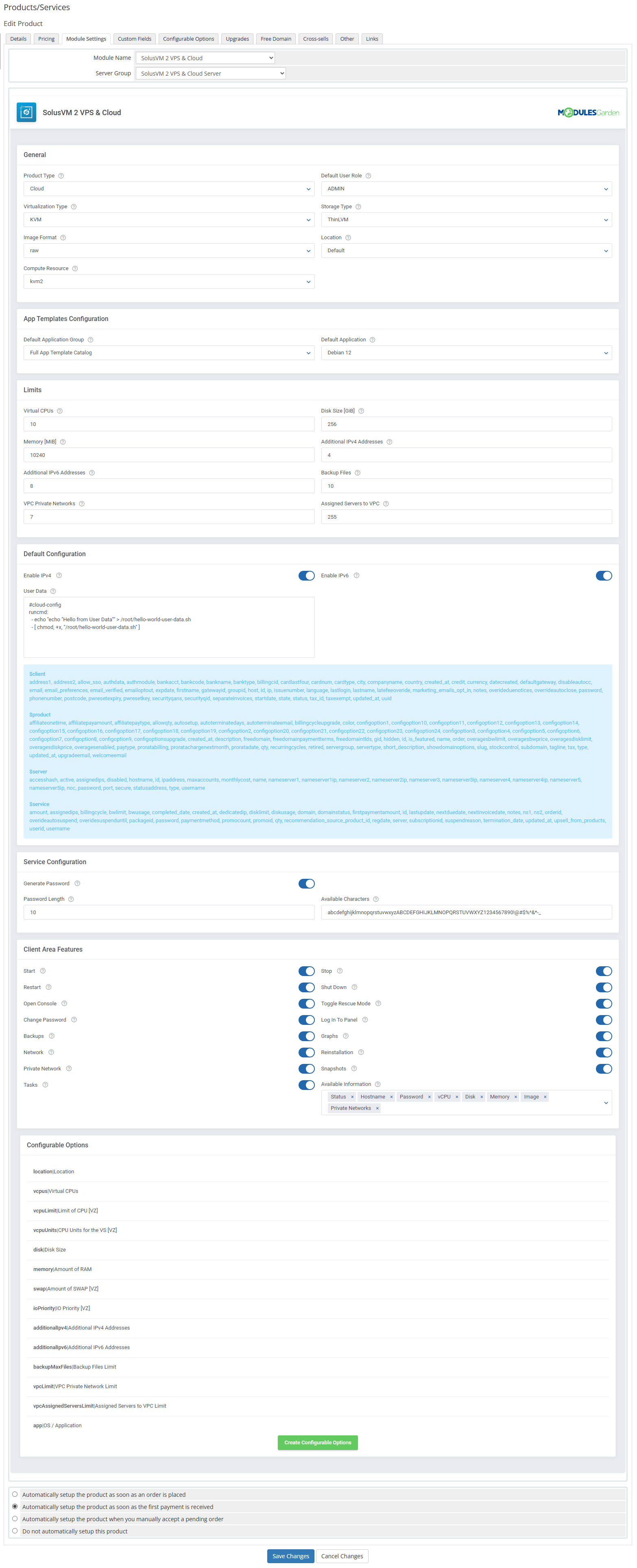 SolusVM 2 VPS & Cloud For WHMCS: Module Screenshot 27