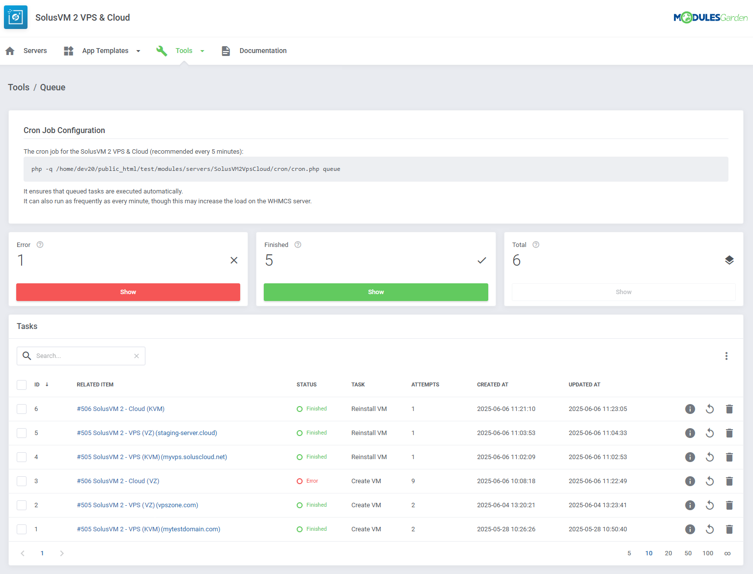 SolusVM 2 VPS & Cloud For WHMCS: Module Screenshot 23