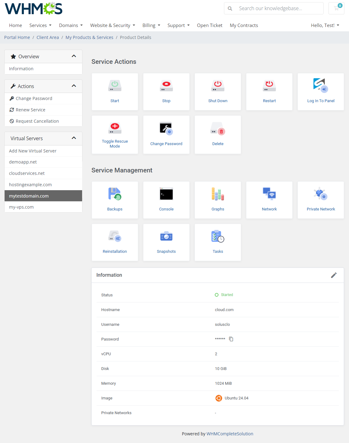 SolusVM 2 VPS & Cloud For WHMCS: Module Screenshot 2
