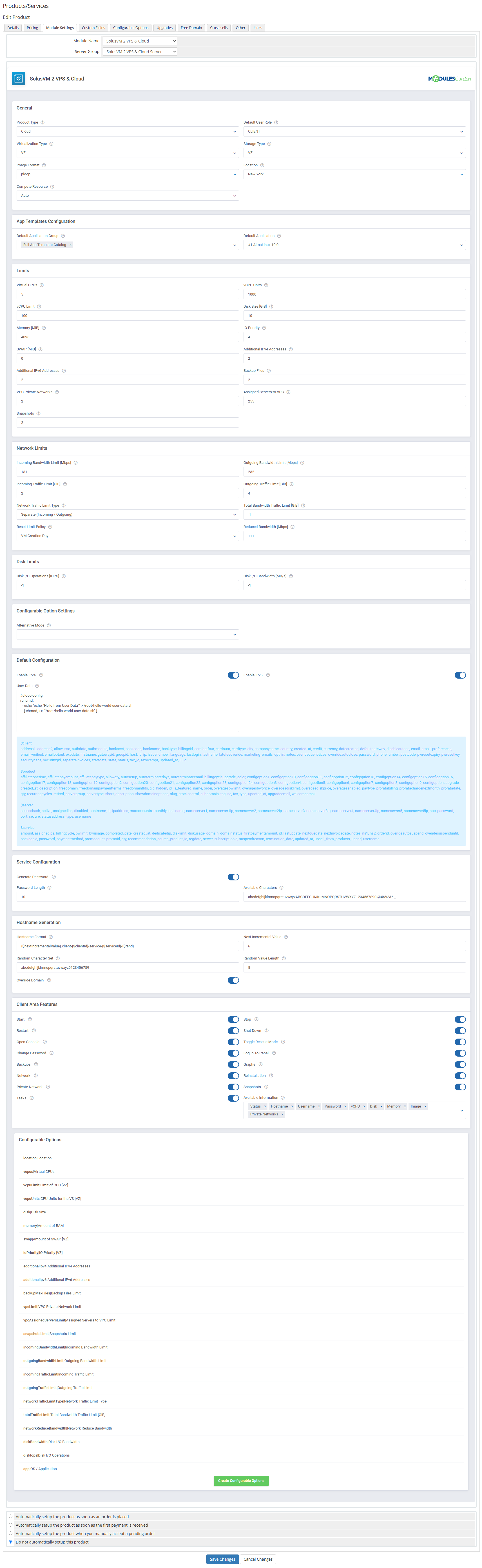 SolusVM 2 VPS & Cloud For WHMCS: Module Screenshot 31