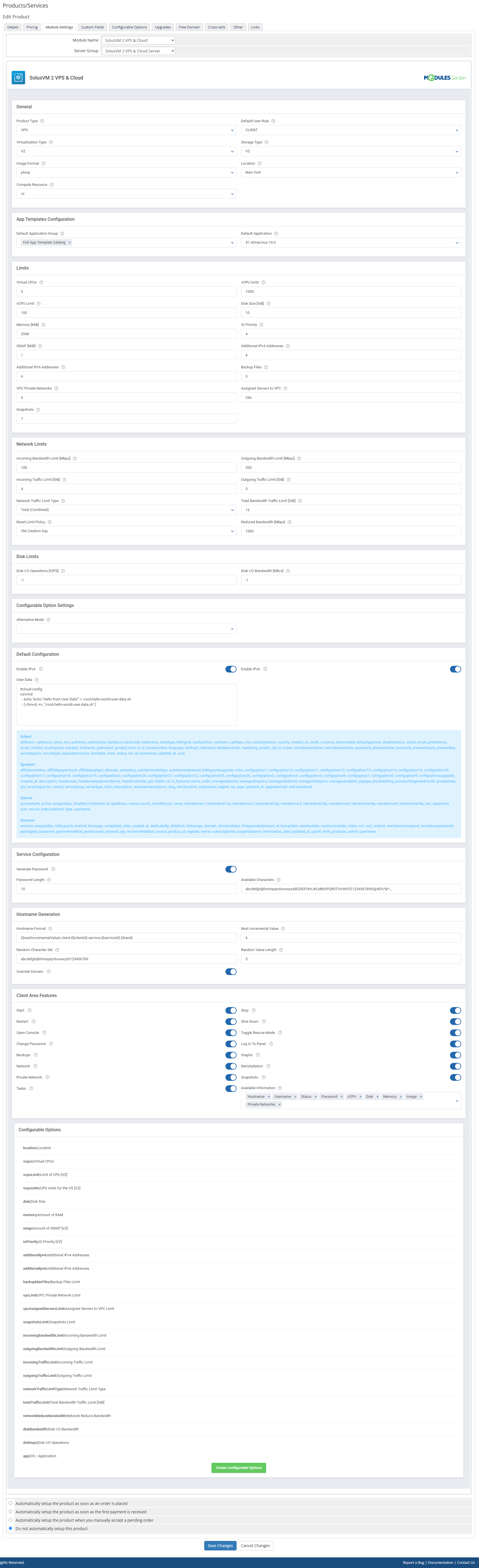 SolusVM 2 VPS & Cloud For WHMCS: Module Screenshot 32