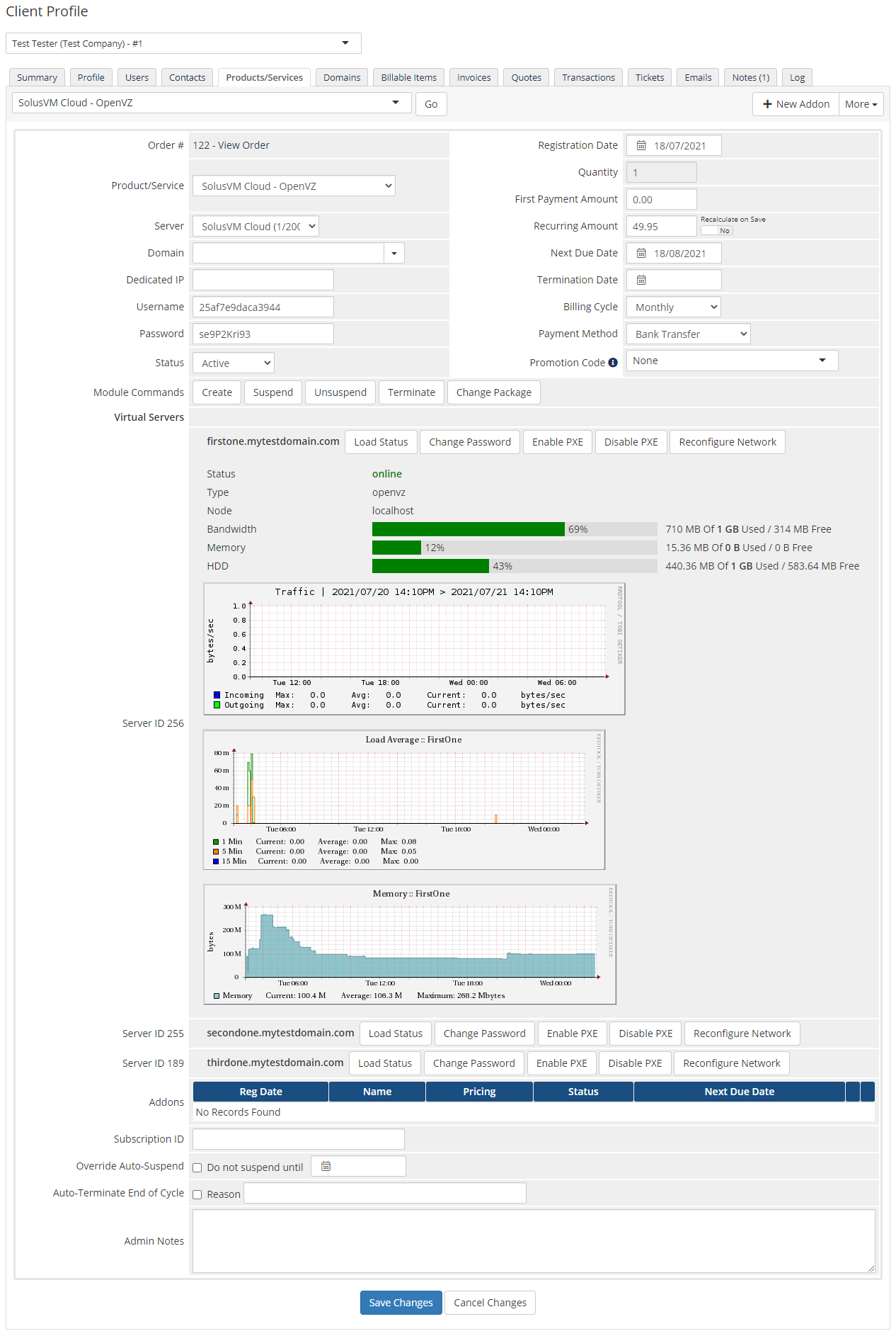 SolusVM Extended Cloud For WHMCS: Module Screenshot 10