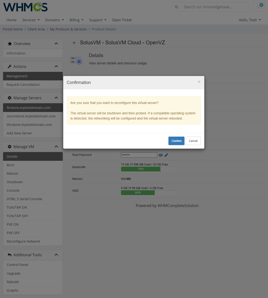 SolusVM Extended Cloud For WHMCS: Module Screenshot 4