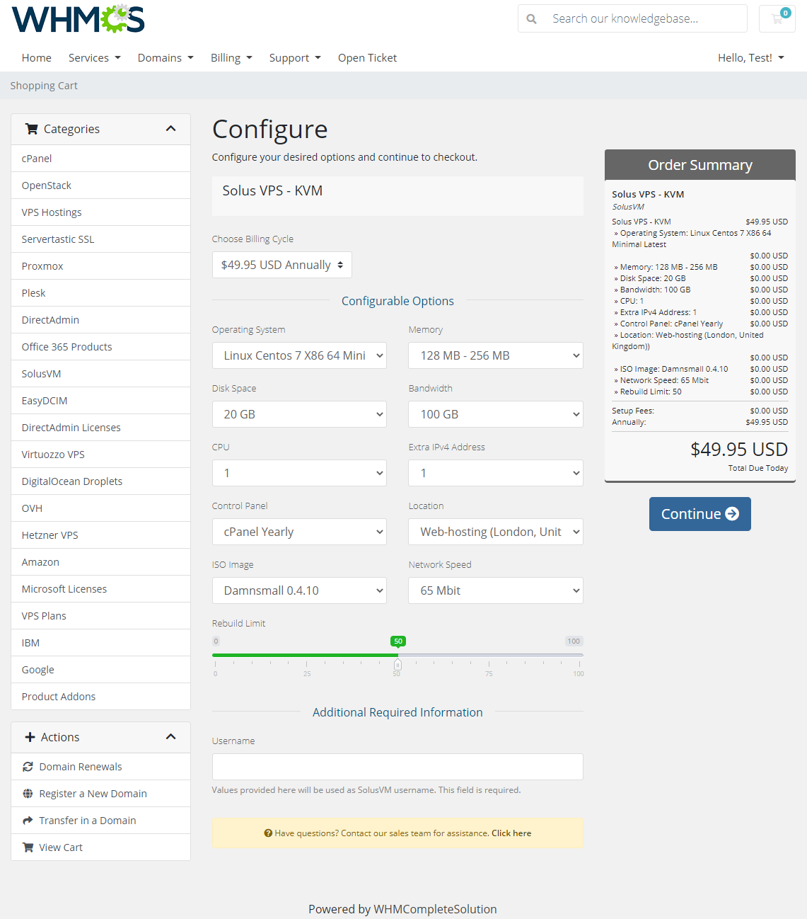 SolusVM Extended VPS For WHMCS: Module Screenshot 9