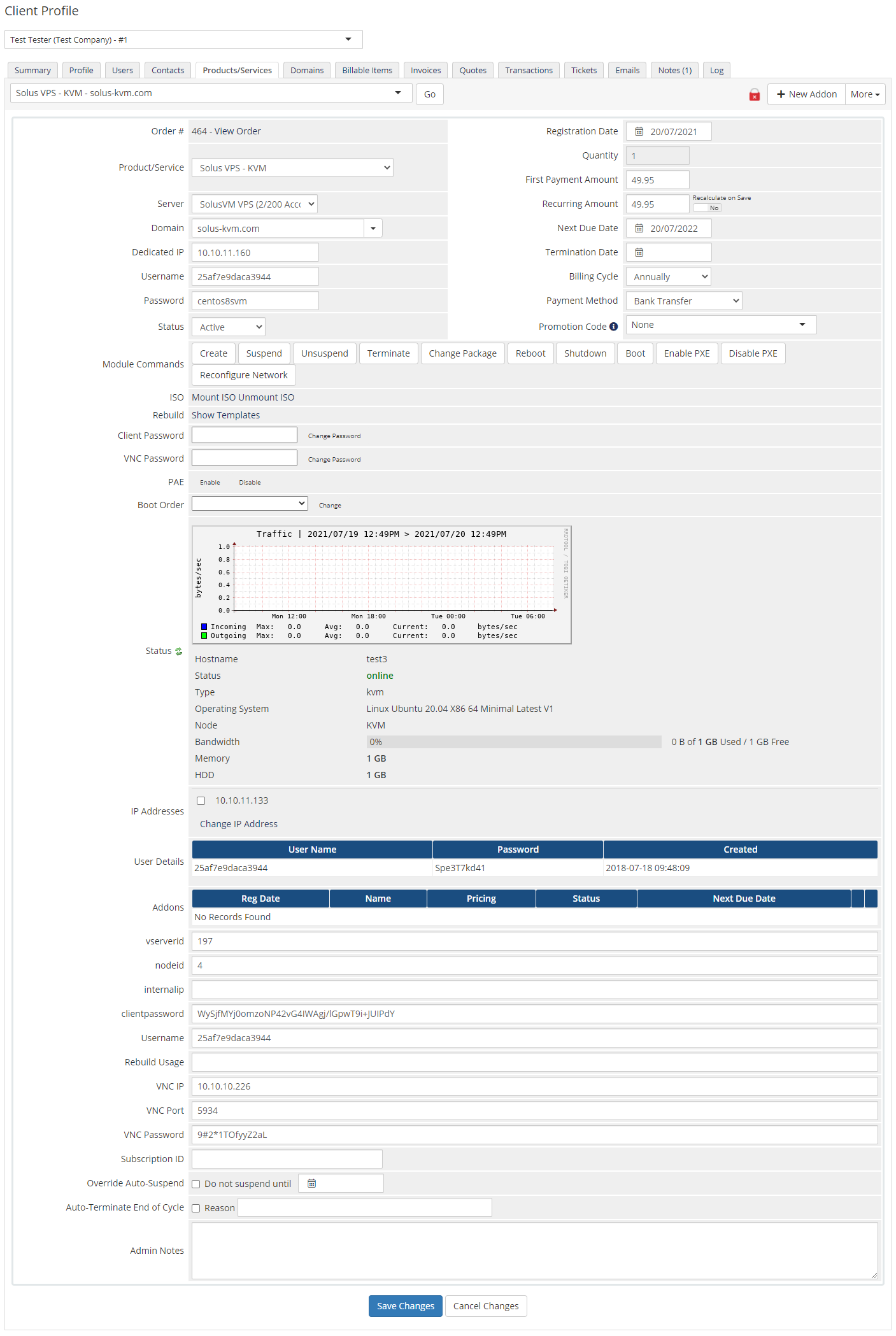 SolusVM Extended VPS For WHMCS: Module Screenshot 10
