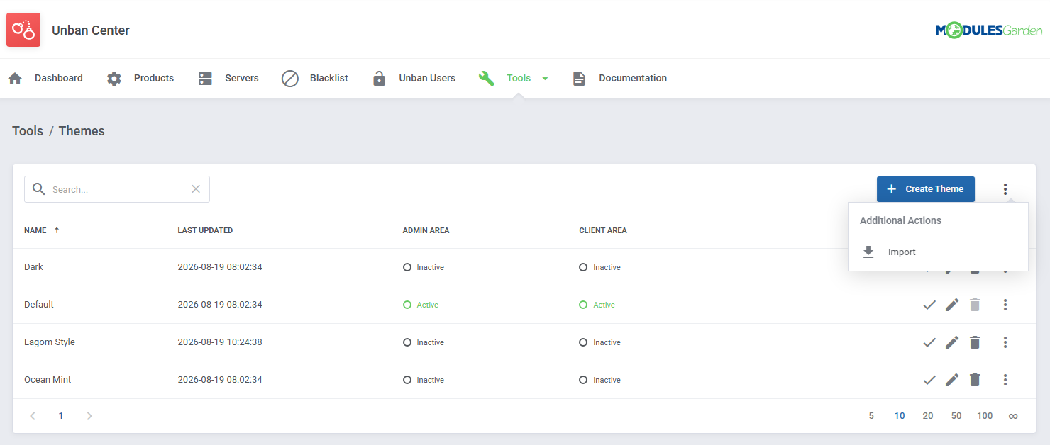 Unban Center For WHMCS: Module Screenshot 19
