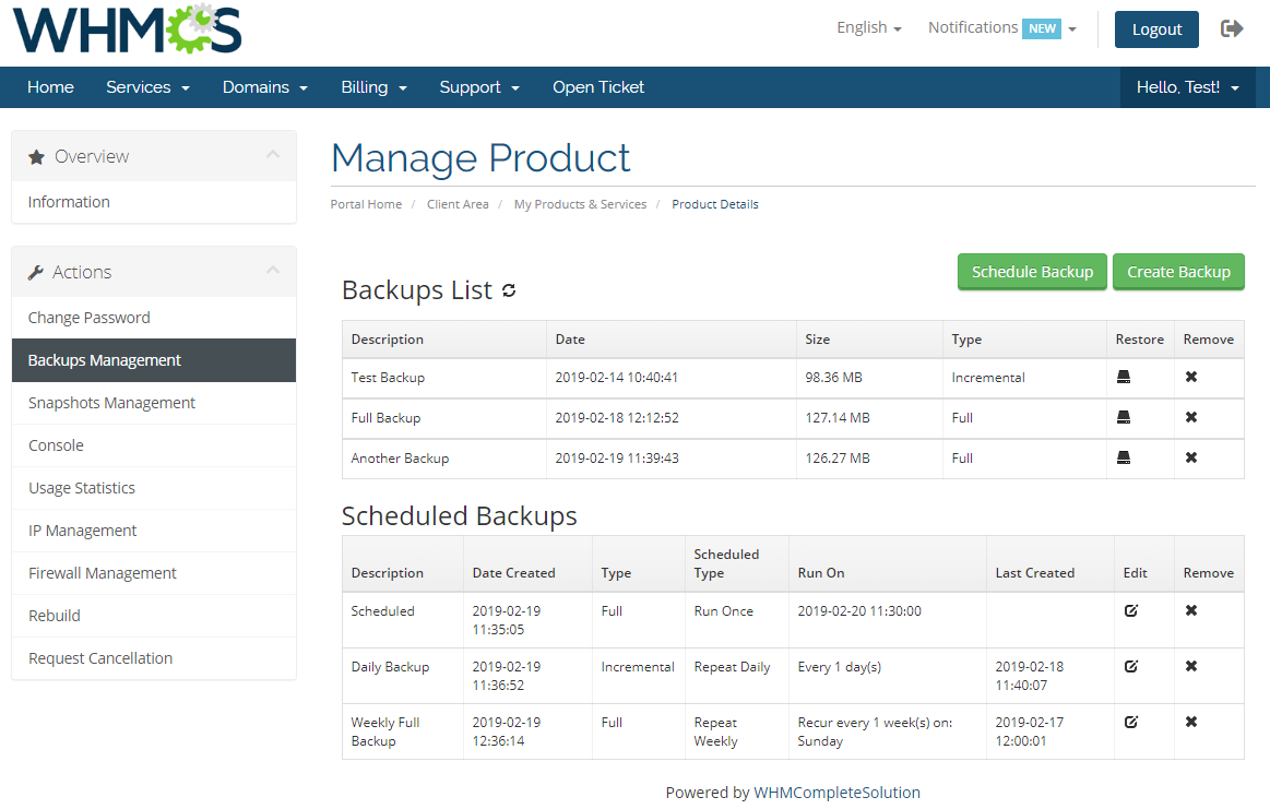 Virtuozzo Hybrid Server For WHMCS: Module Screenshot 3
