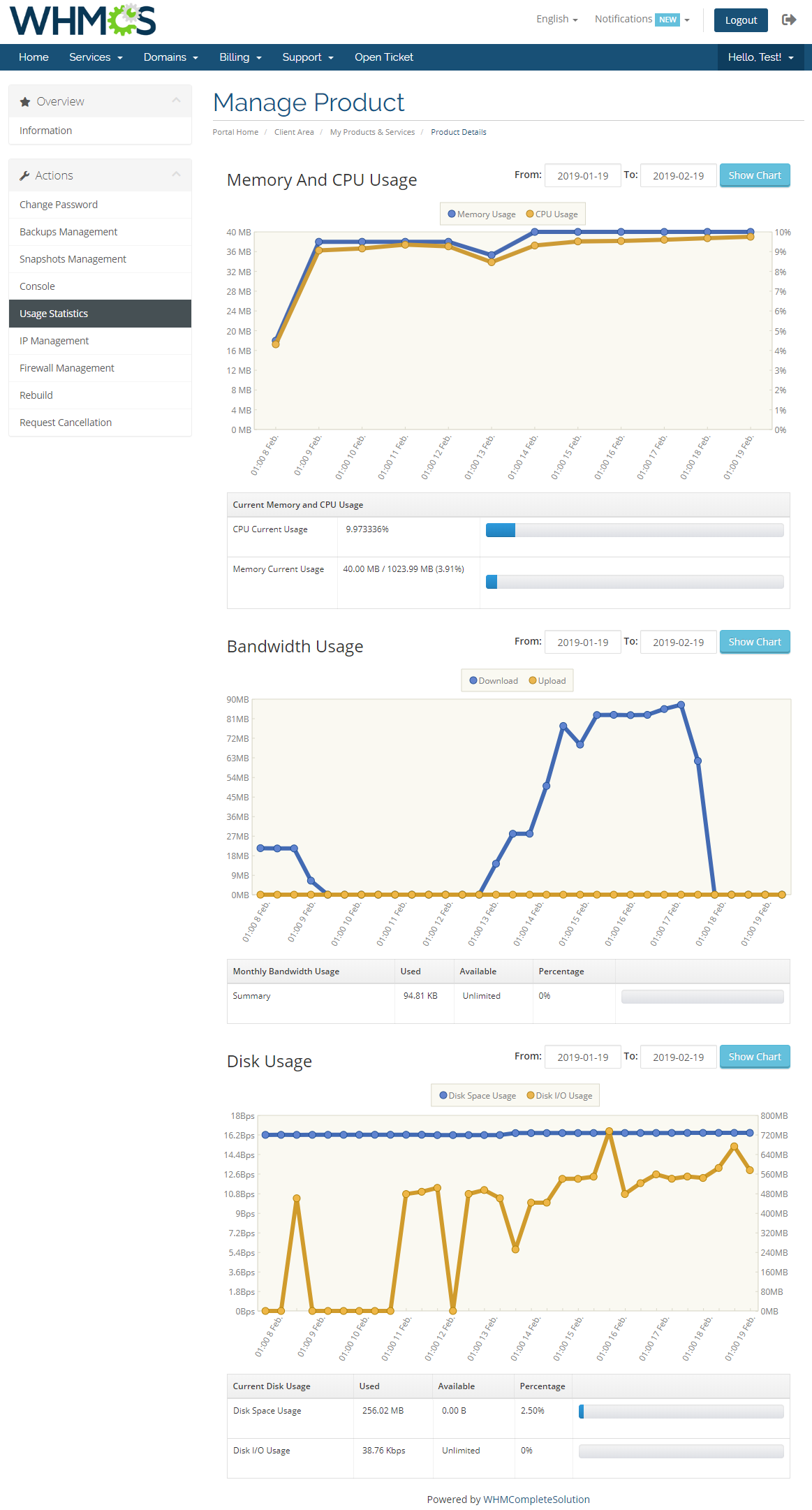 Virtuozzo Hybrid Server For WHMCS: Module Screenshot 6