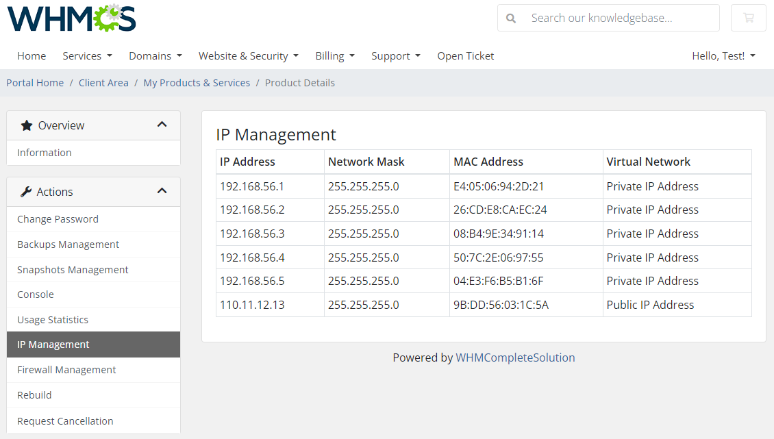 Virtuozzo Hybrid Server For WHMCS: Module Screenshot 7