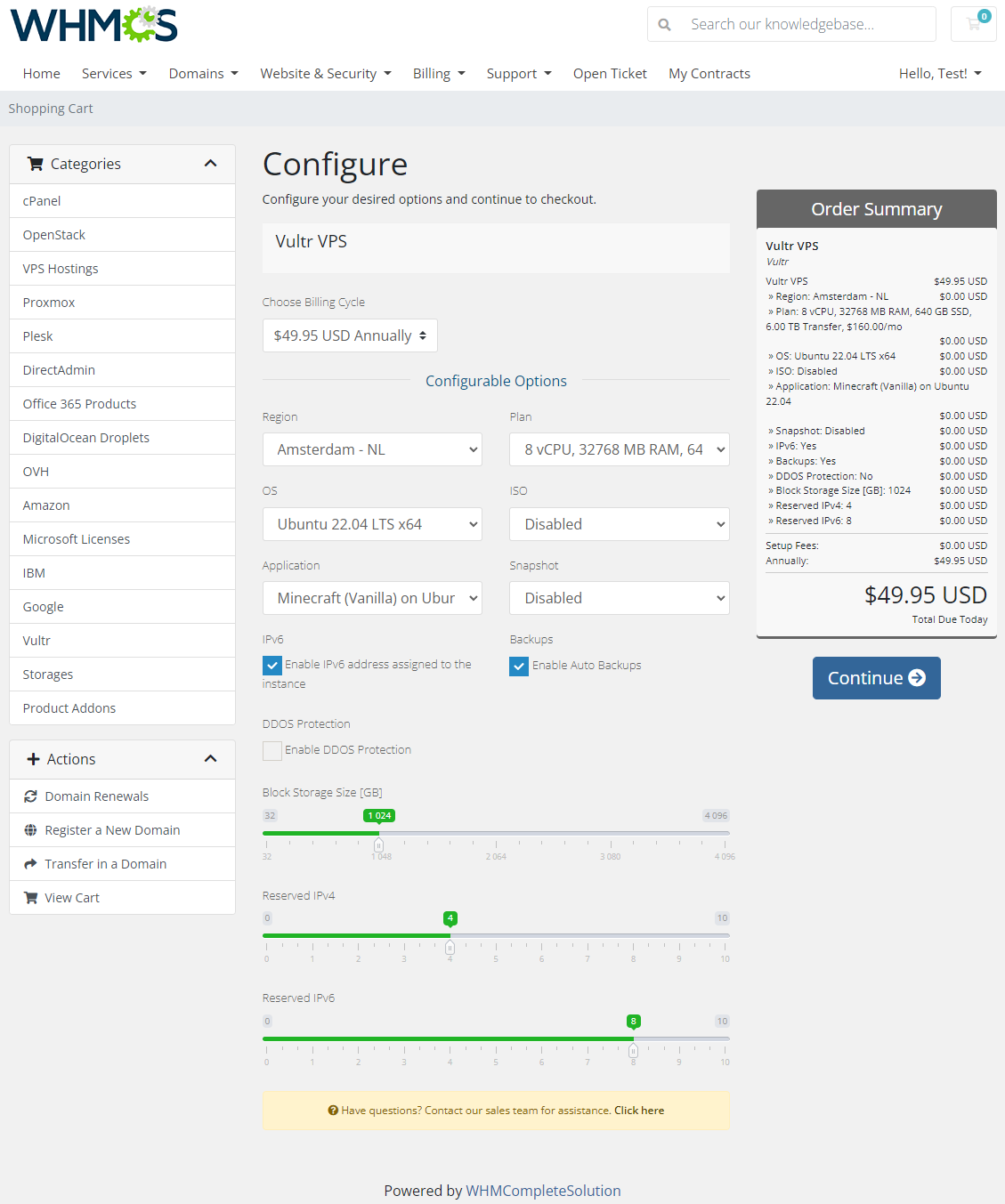 Vultr VPS For WHMCS: Module Screenshot 13