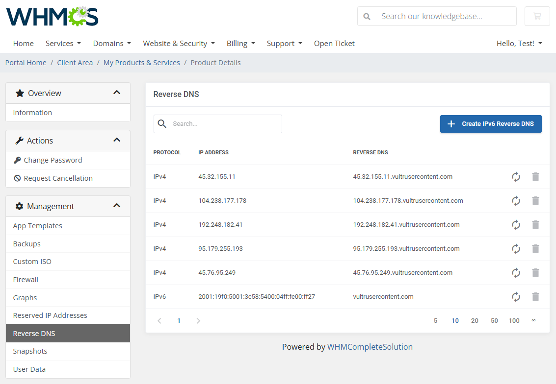 Vultr VPS For WHMCS: Module Screenshot 13