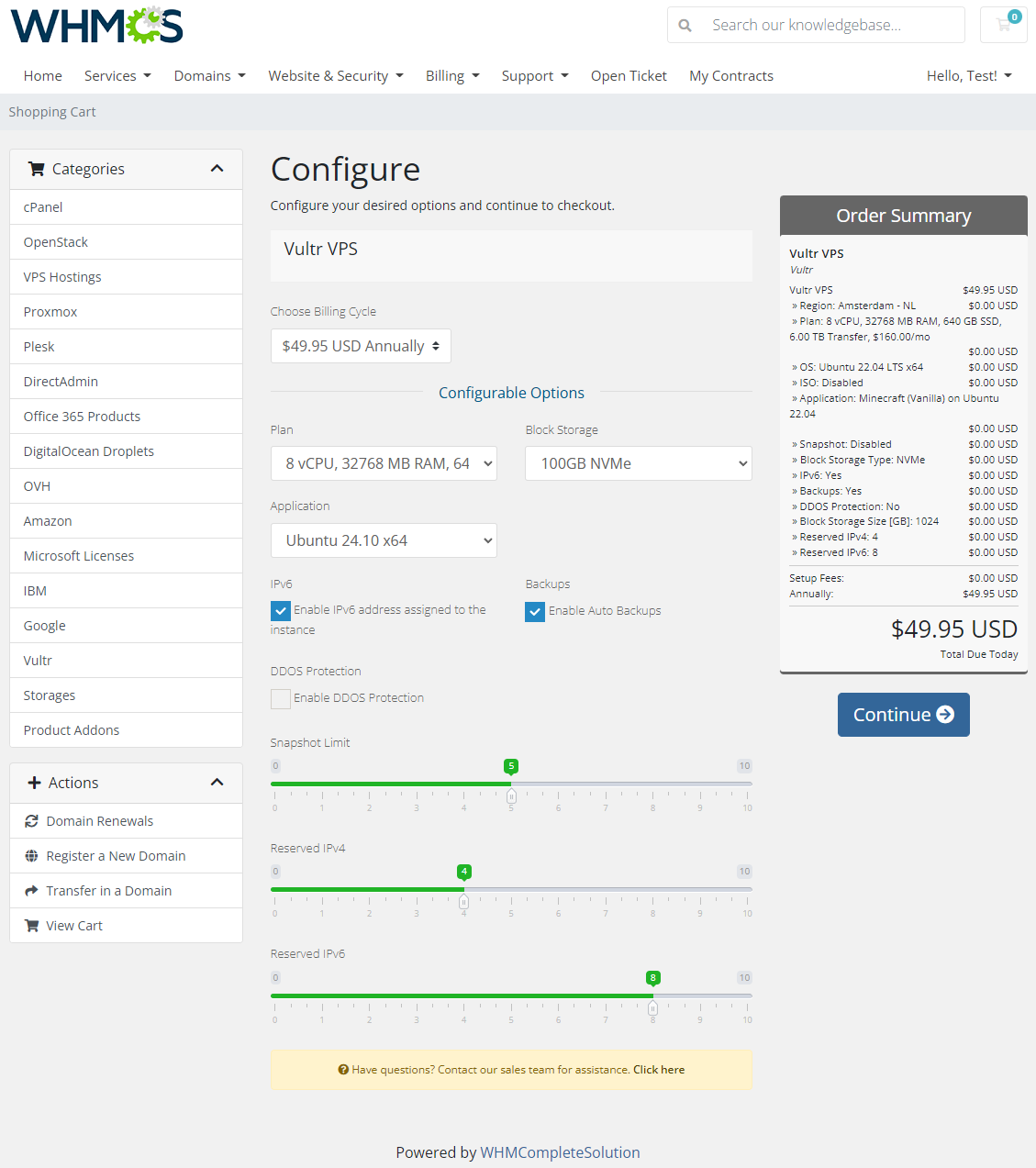 Vultr VPS For WHMCS: Module Screenshot 17