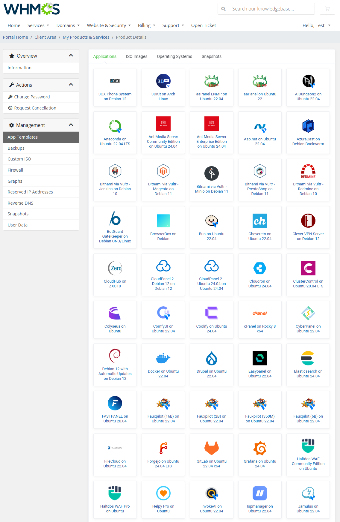 Vultr VPS For WHMCS: Module Screenshot 2