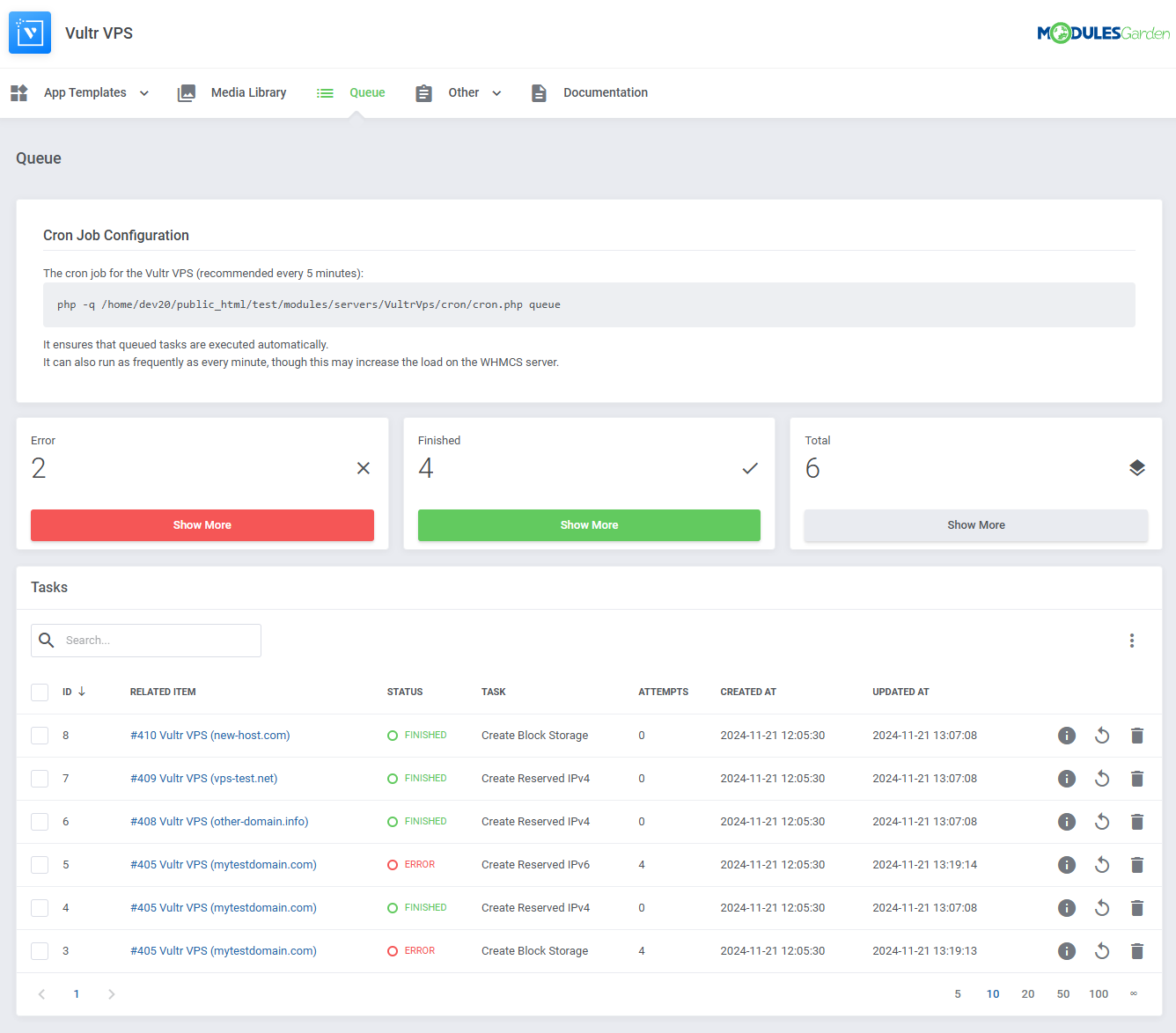 Vultr VPS For WHMCS: Module Screenshot 27