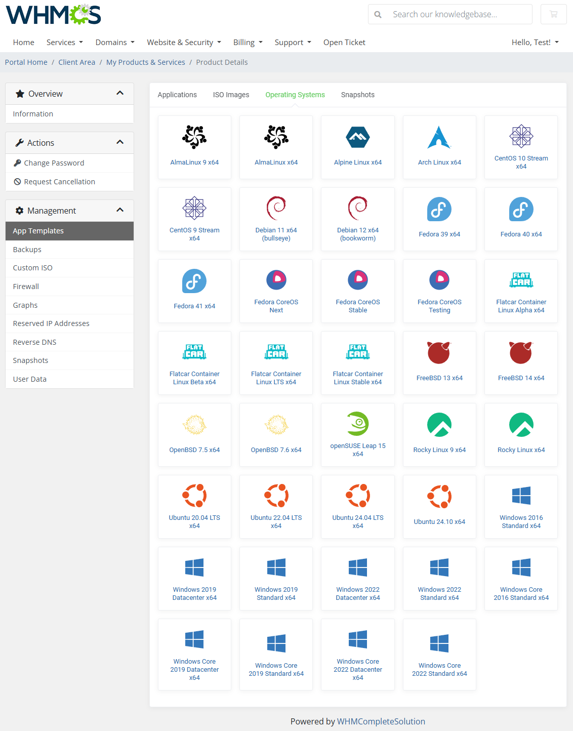 Vultr VPS For WHMCS: Module Screenshot 4