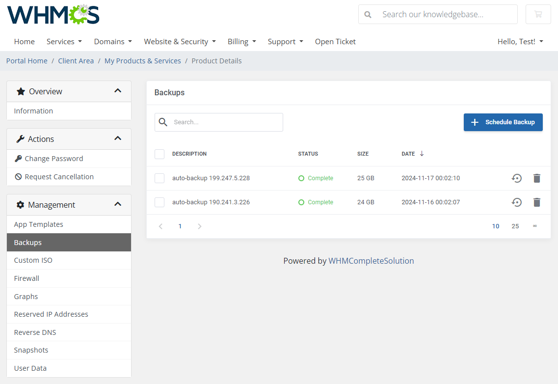 Vultr VPS For WHMCS: Module Screenshot 7