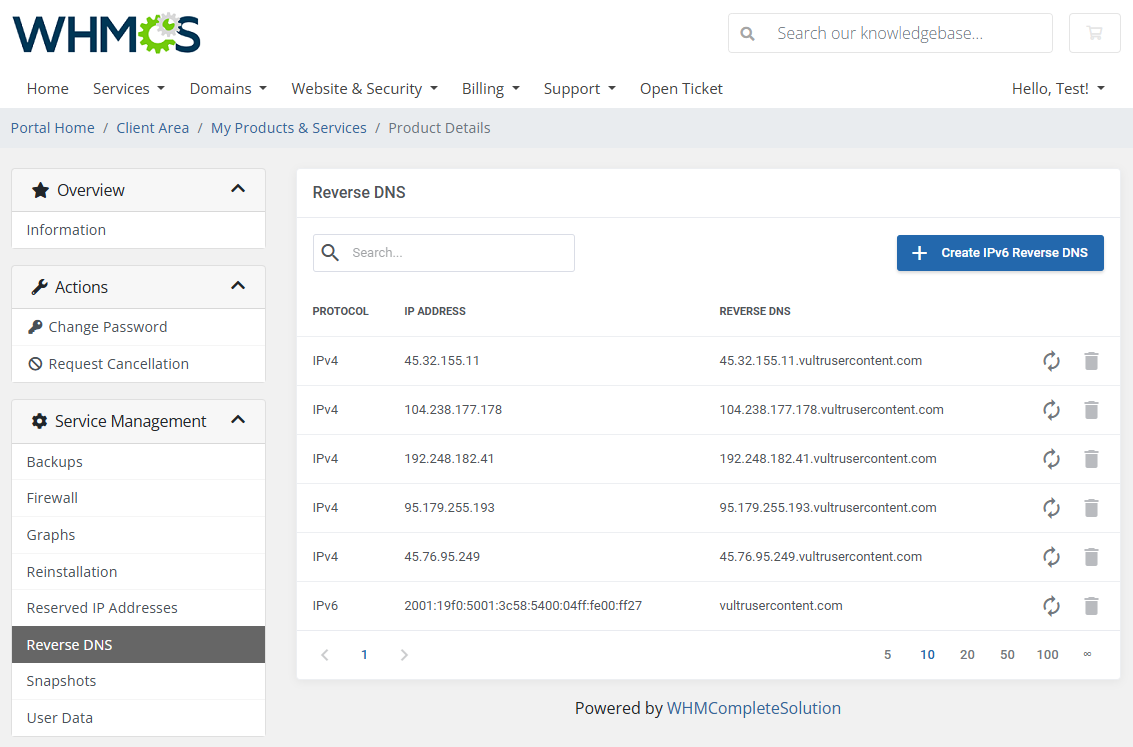 Vultr VPS For WHMCS: Module Screenshot 12