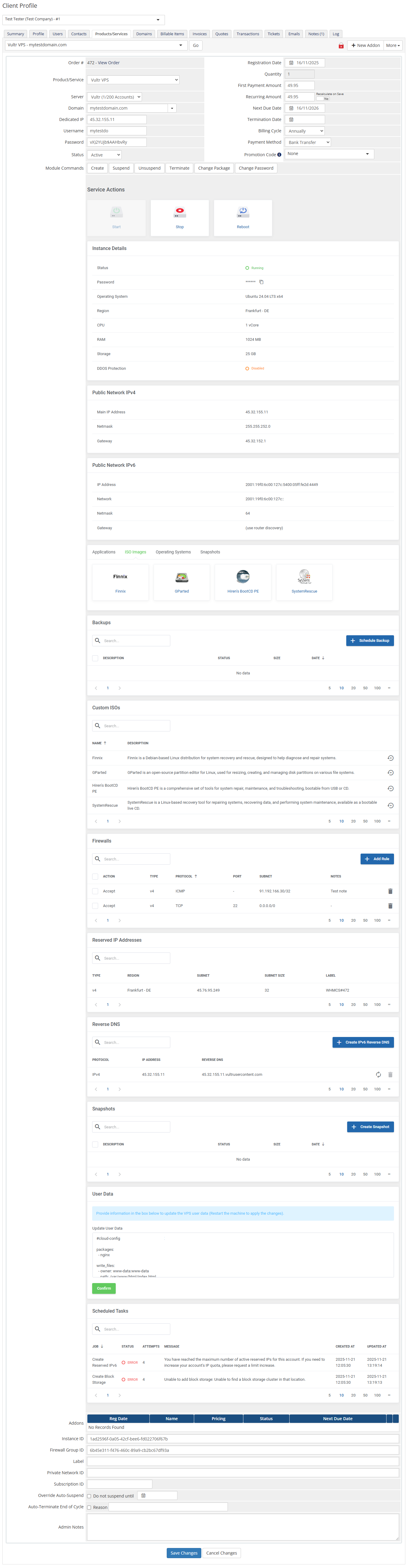 Vultr VPS For WHMCS: Module Screenshot 17