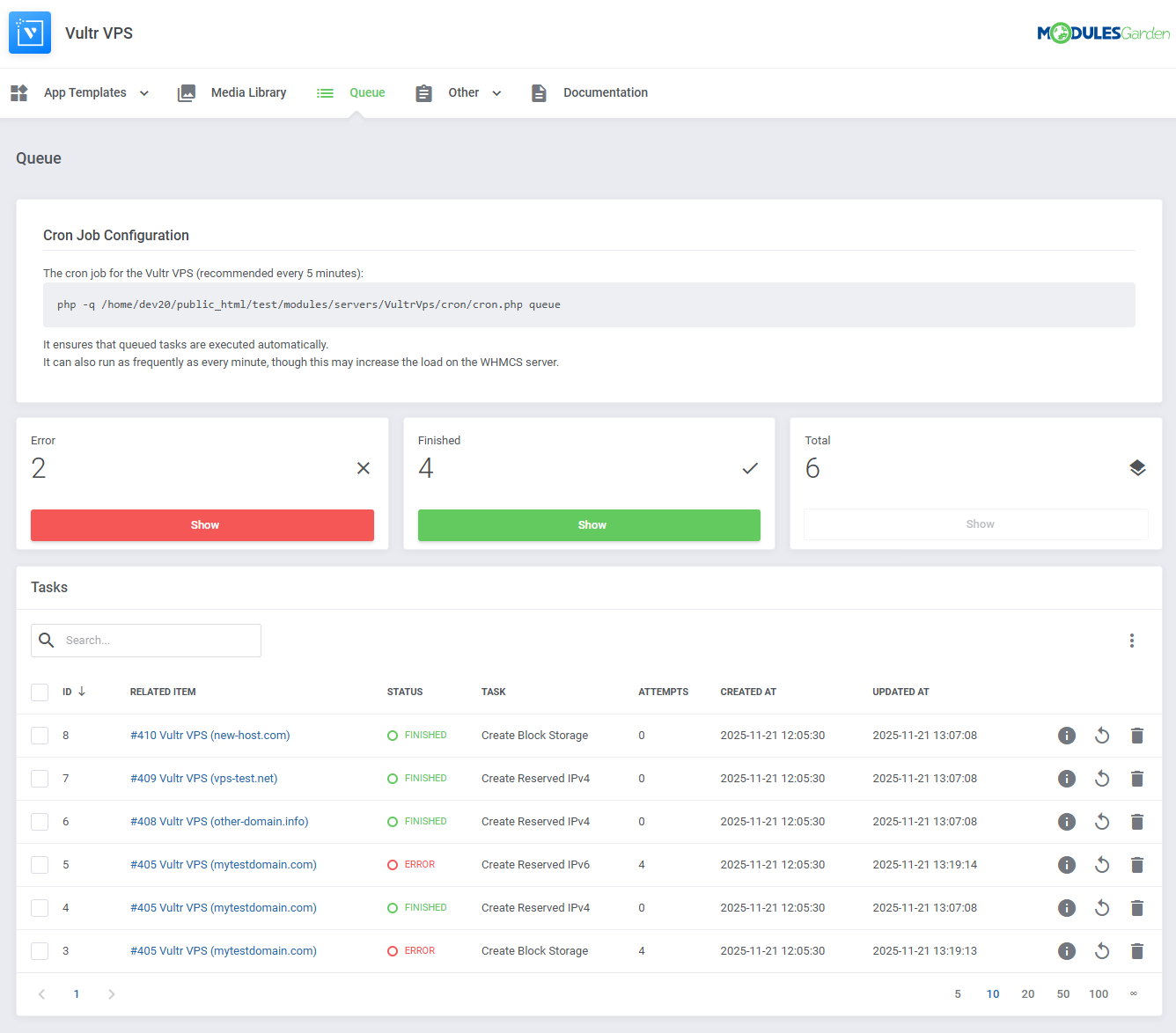 Vultr VPS For WHMCS: Module Screenshot 26