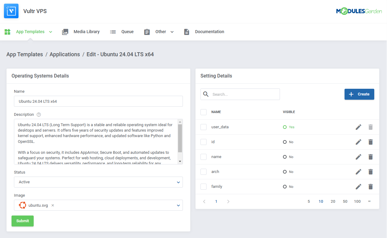 Vultr VPS For WHMCS: Module Screenshot 21