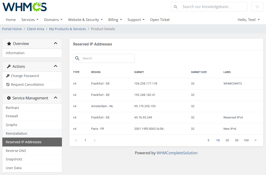 Vultr VPS For WHMCS: Module Screenshot 11