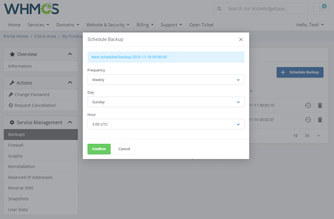 Vultr VPS For WHMCS: Module Screenshot 3
