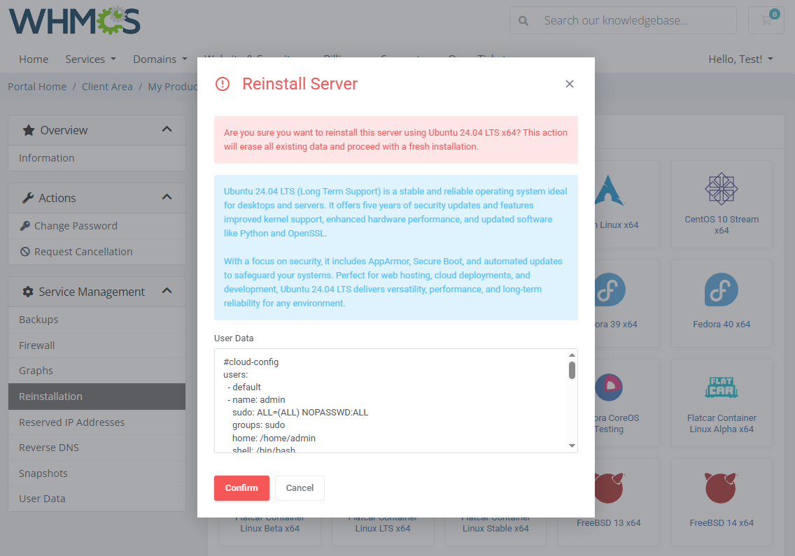 Vultr VPS For WHMCS: Module Screenshot 9