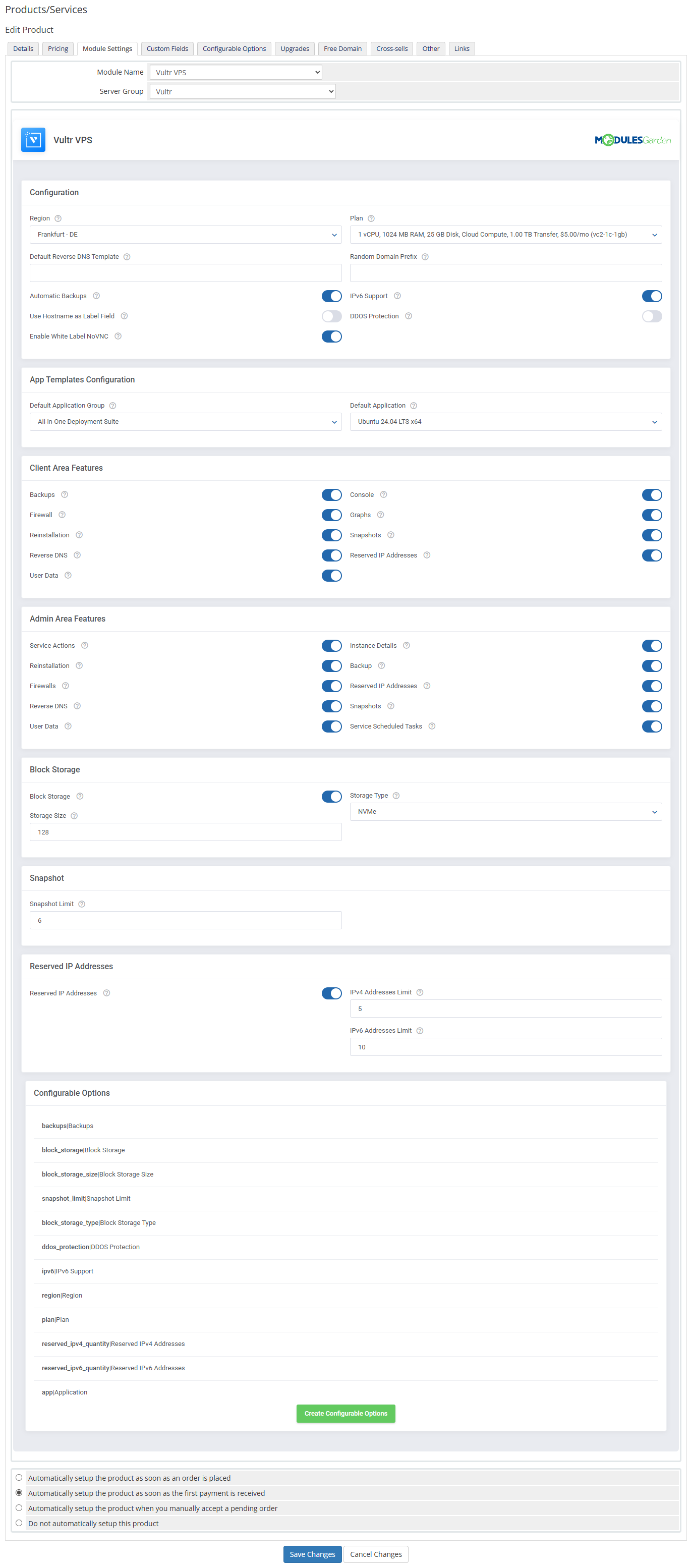 Vultr VPS For WHMCS: Module Screenshot 33