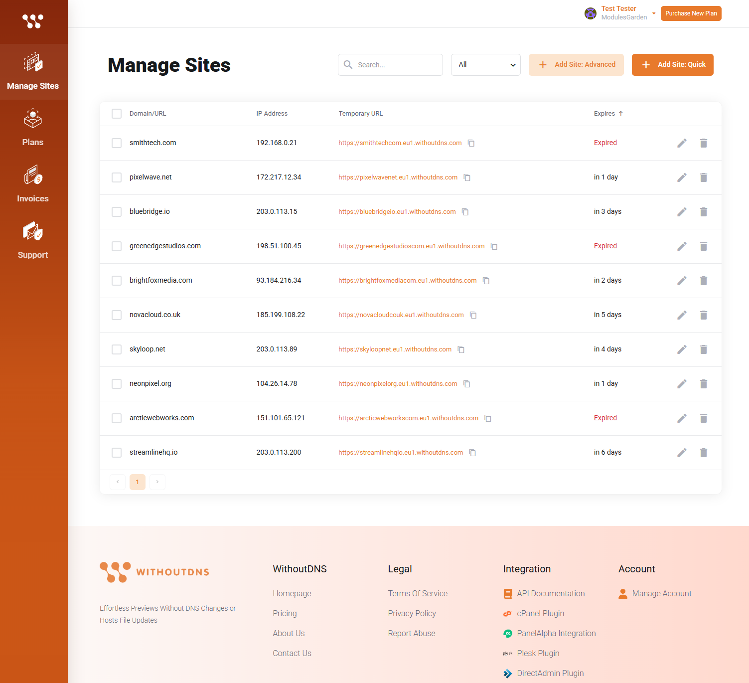 WithoutDNS For WHMCS: Module Screenshot 7