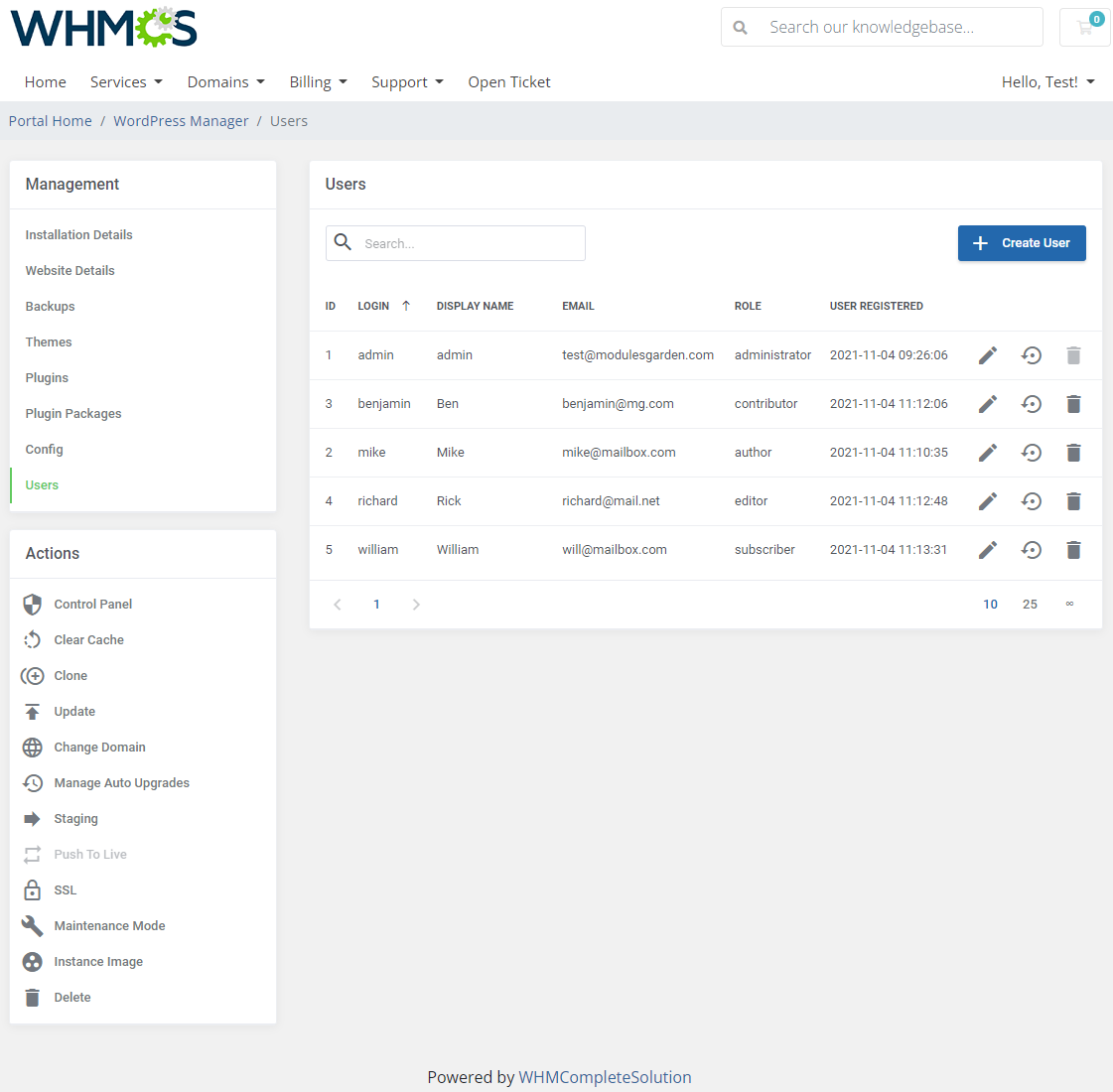 WordPress Manager For WHMCS: Module Screenshot 24