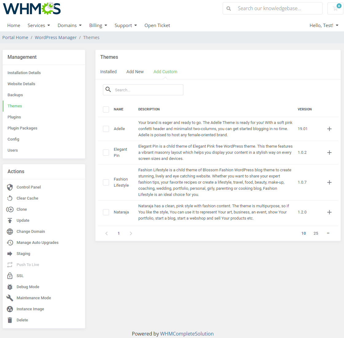 WordPress Manager For WHMCS: Module Screenshot 17