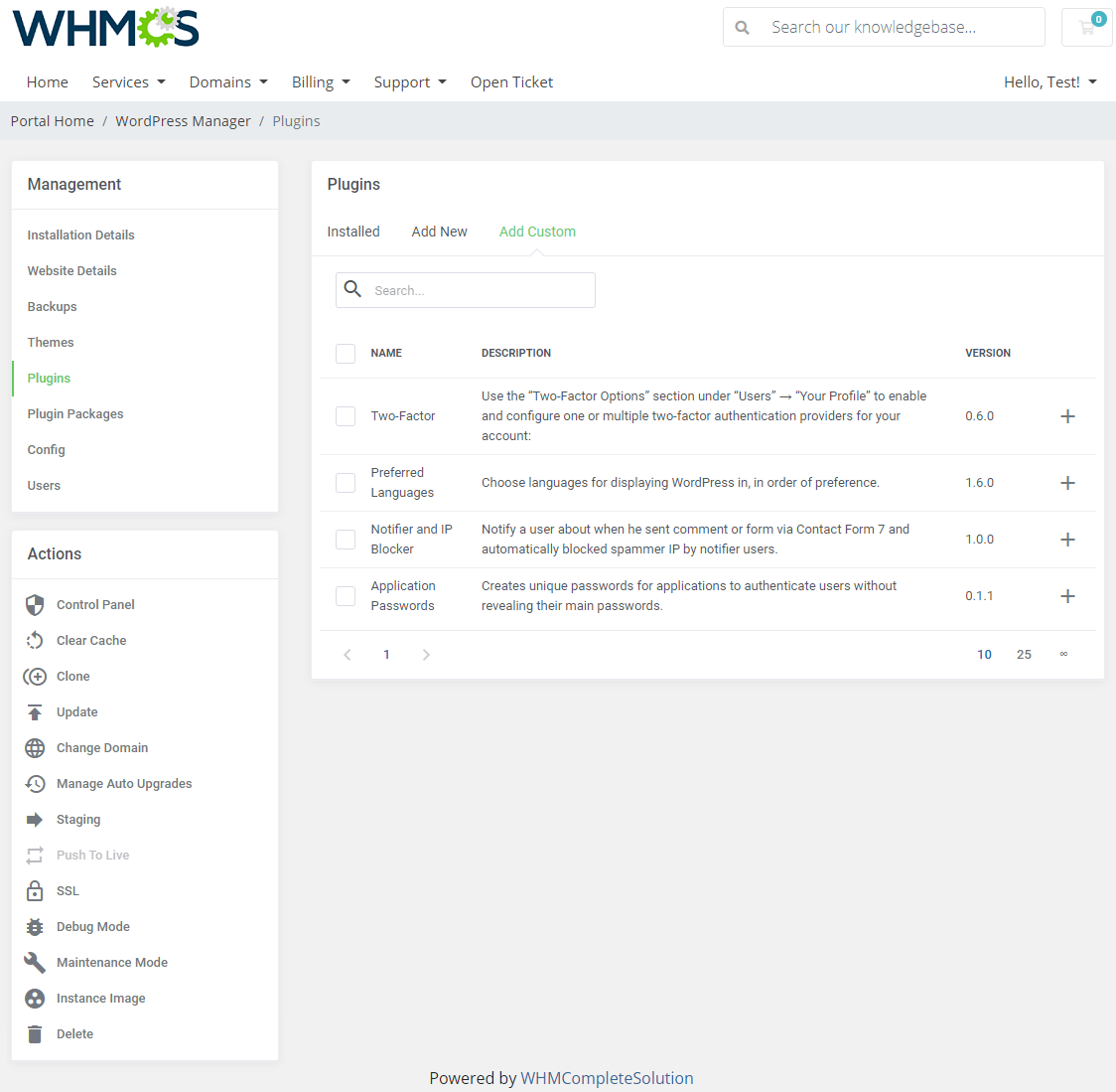 WordPress Manager For WHMCS: Module Screenshot 21