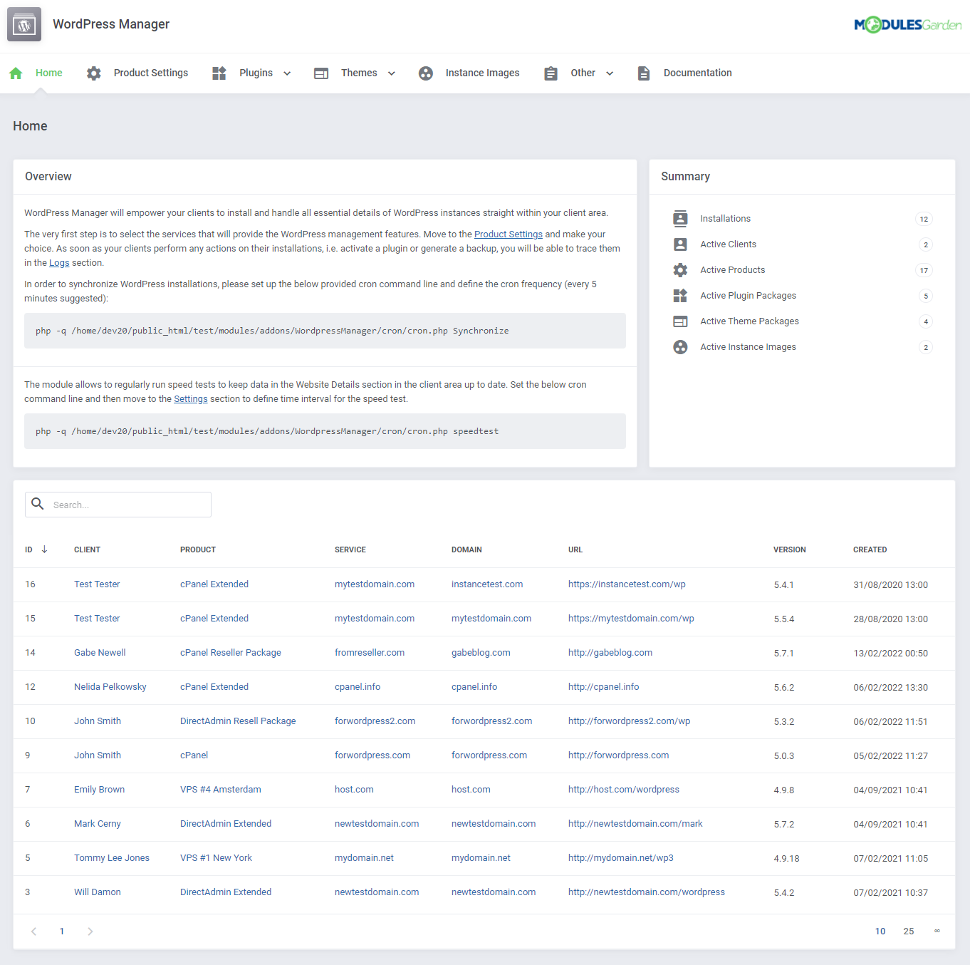WordPress Manager For WHMCS: Module Screenshot 25