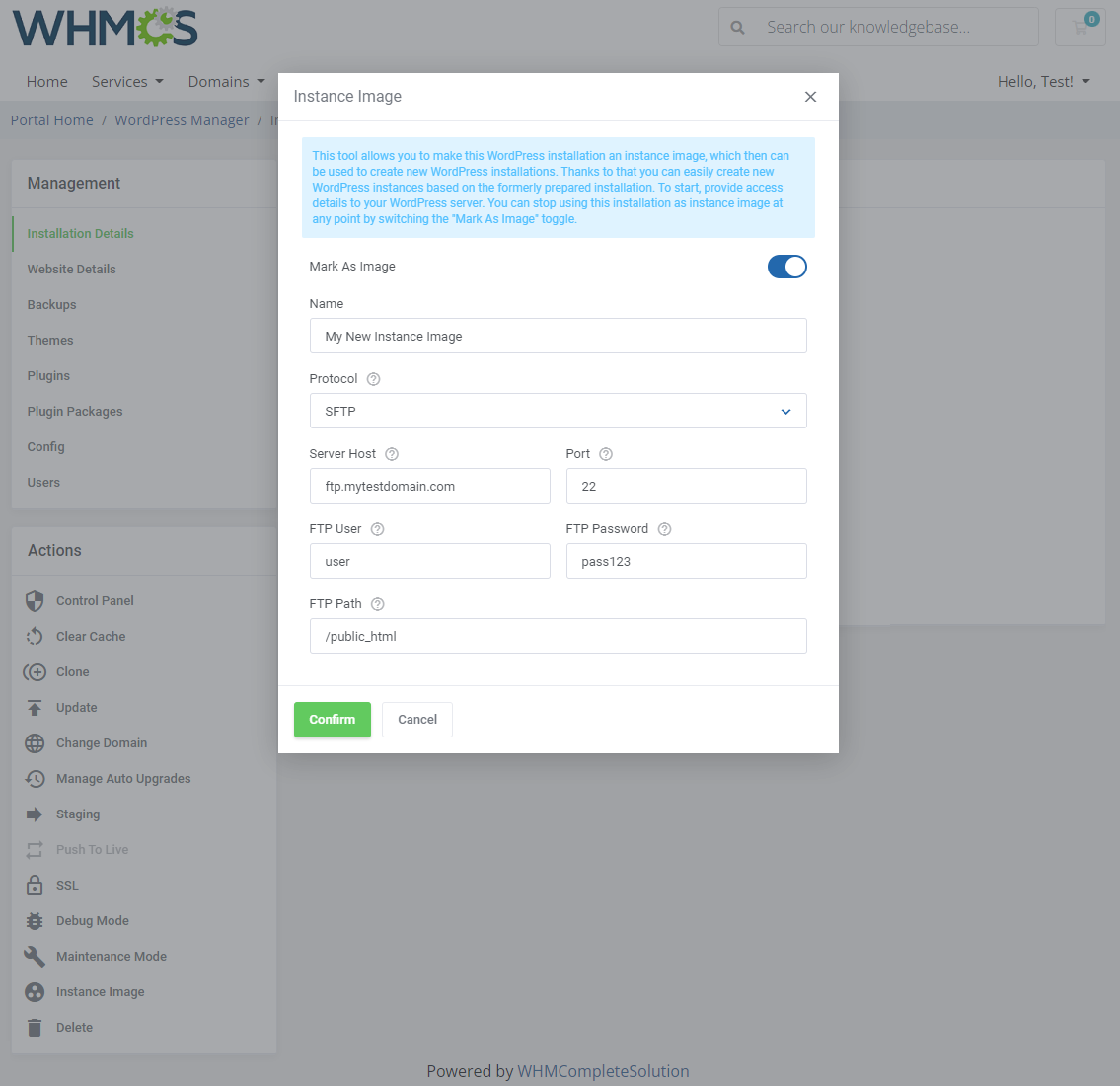 WordPress Manager For WHMCS: Module Screenshot 11