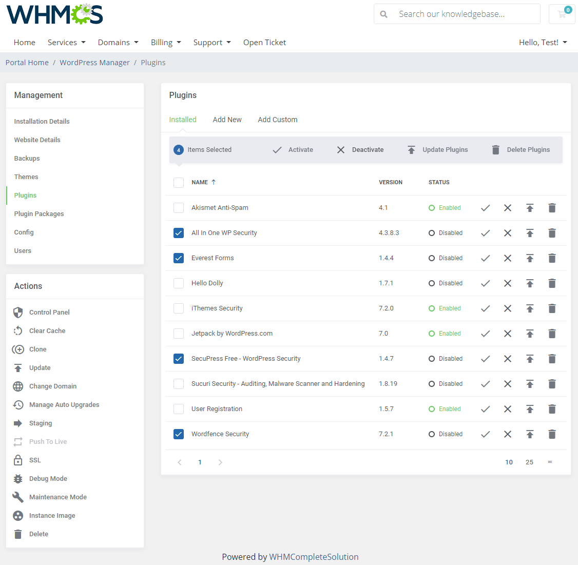 WordPress Manager For WHMCS: Module Screenshot 18