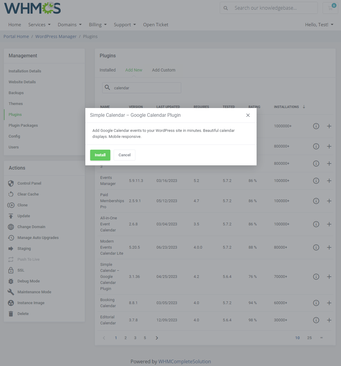 WordPress Manager For WHMCS: Module Screenshot 20