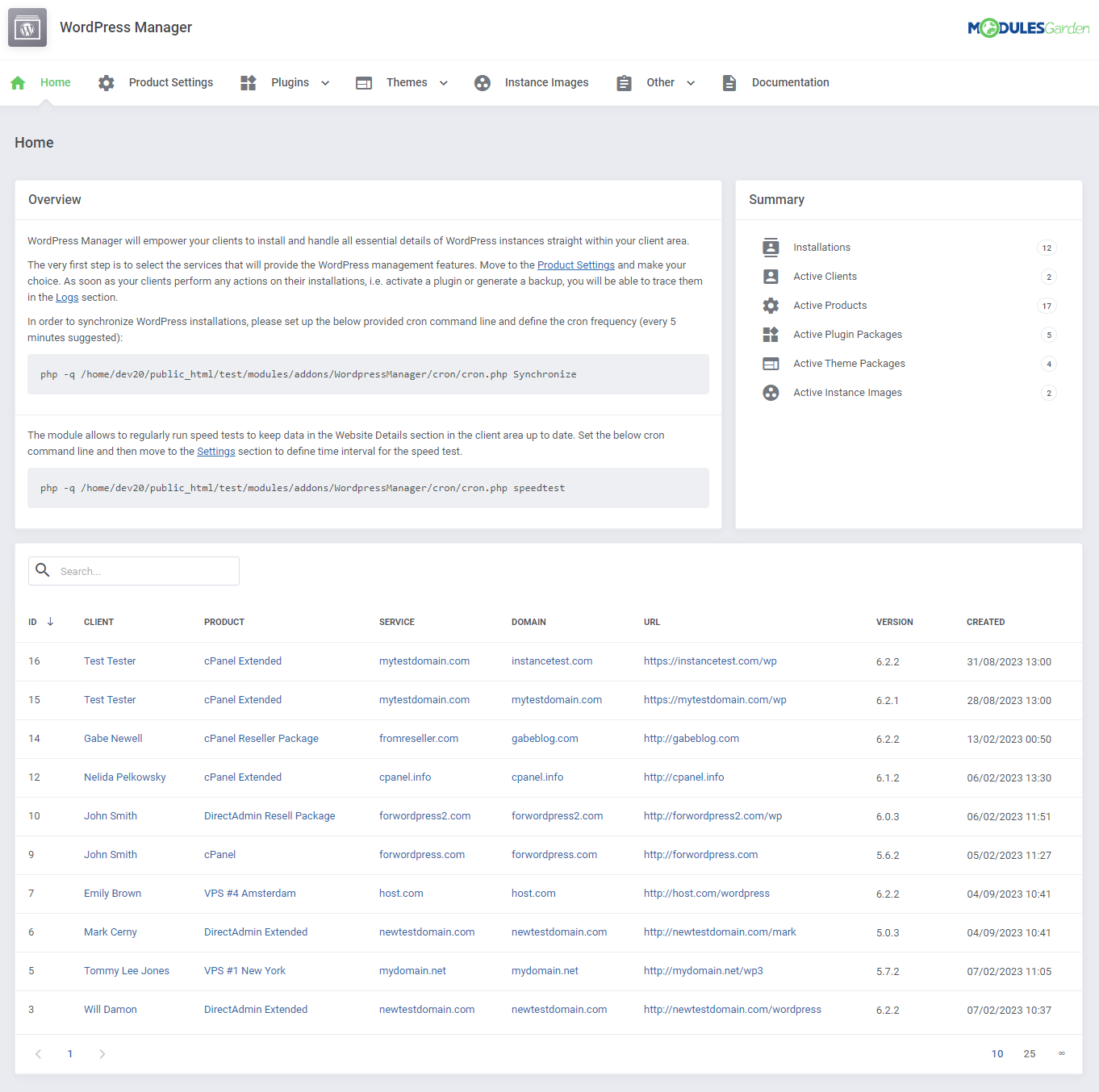 WordPress Manager For WHMCS: Module Screenshot 25