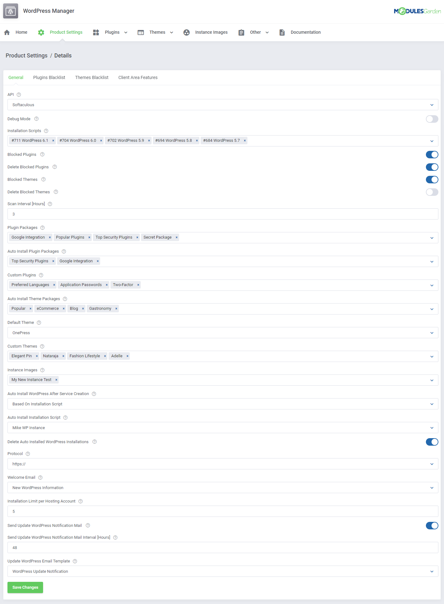 WordPress Manager For WHMCS: Module Screenshot 27
