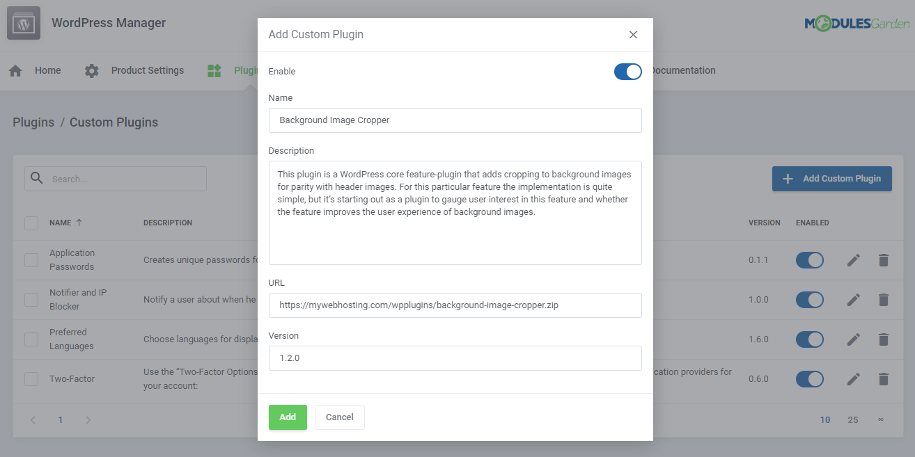 WordPress Manager For WHMCS: Module Screenshot 36